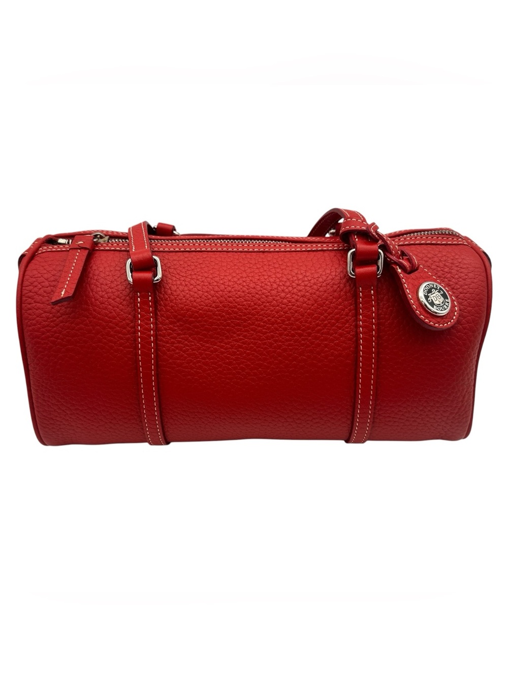 Dooney & Bourke AW2 Barrel Bag in Red Pebbled Leather Vintage
